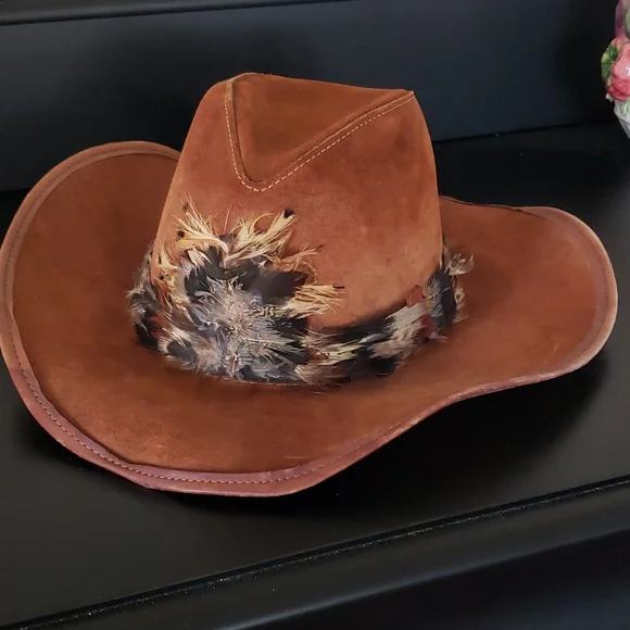 Vintage Windfield Cover of SanFransisco  western hat Vtg Winfield Cover Co San Francisco Brown Suede Metal  main image 2